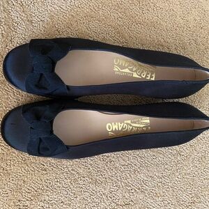 Ferragamo  Size 7B Black satin